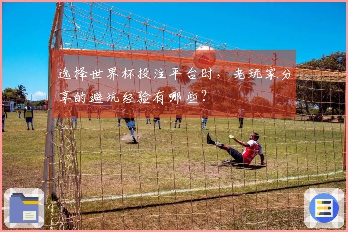 选择世界杯投注平台时，老玩家分享的避坑经验有哪些？